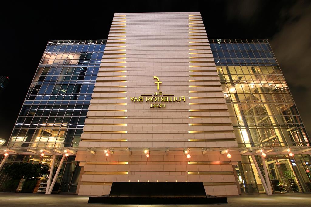 Underwater hotel room glowing with ambient lights